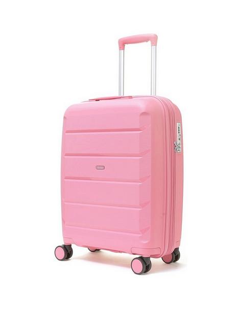 rock-luggage-tulum-8-wheel-hardshell-cabin-suitcase-bubblegum-pink