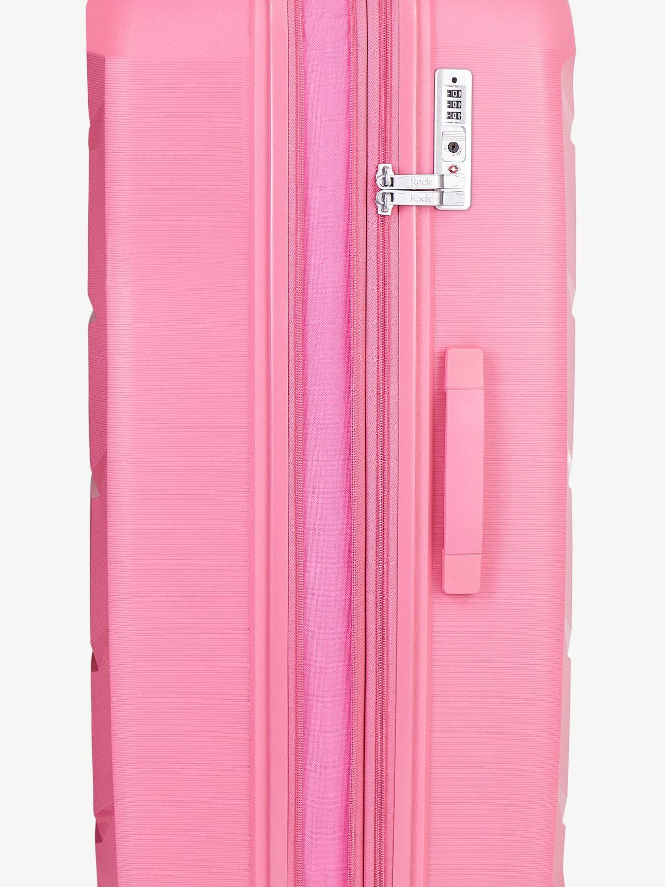  image of rock-luggage-tulum-8-wheel-hardshell-cabin-suitcase-bubblegum-pink