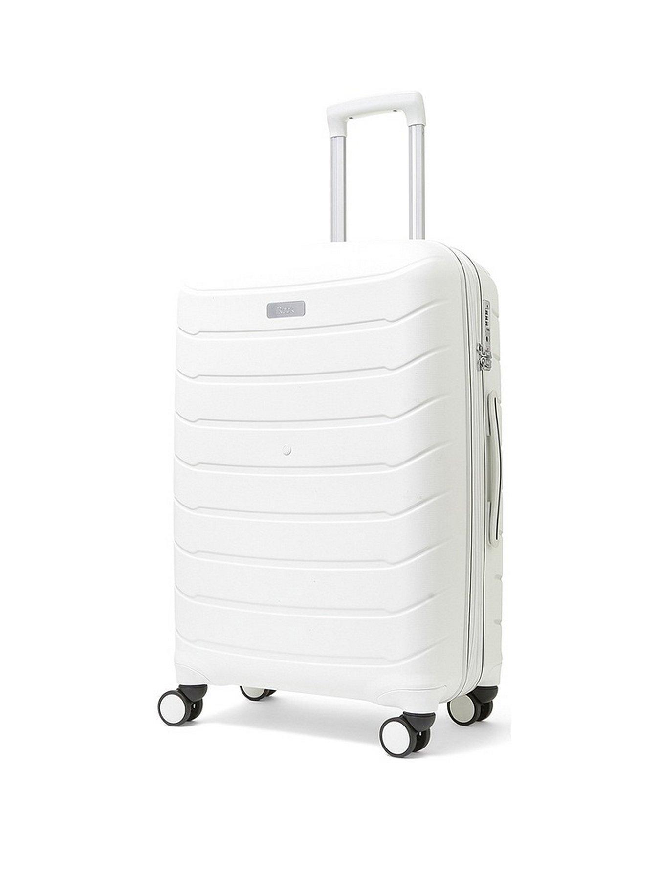 Rock Luggage Prime 8 Wheel Hardshell Medium Suitcase White littlewoods