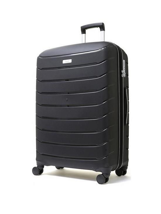 front image of rock-luggage-prime-8-wheel-hardshell-large-suitcase-black