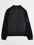  image of river-island-quilted-hybrid-bomber-black