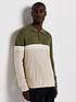  image of river-island-river-long-sleeve-chest-block-slim-polo-multi