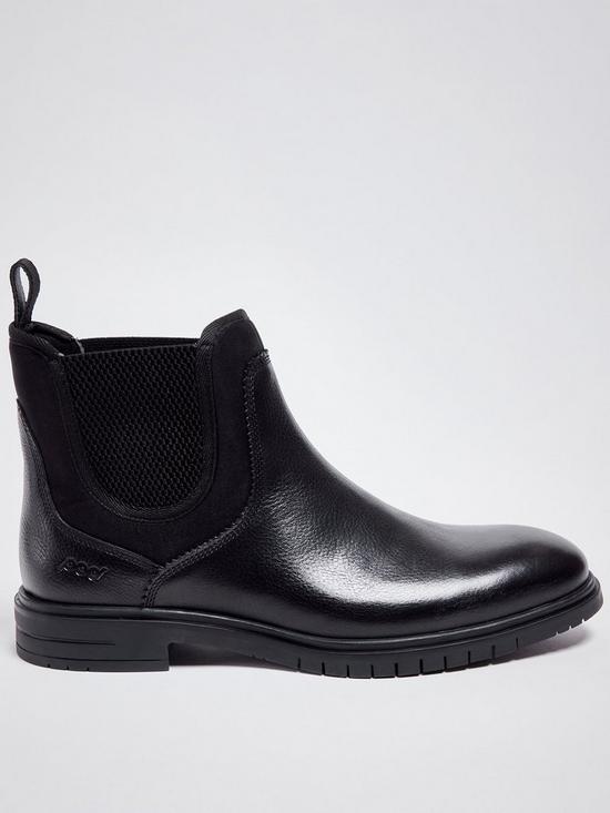 front image of pod-chester-leather-boots-black
