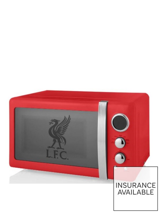 front image of swan-liverpool-fc-800w-retro-digital-red-microwave