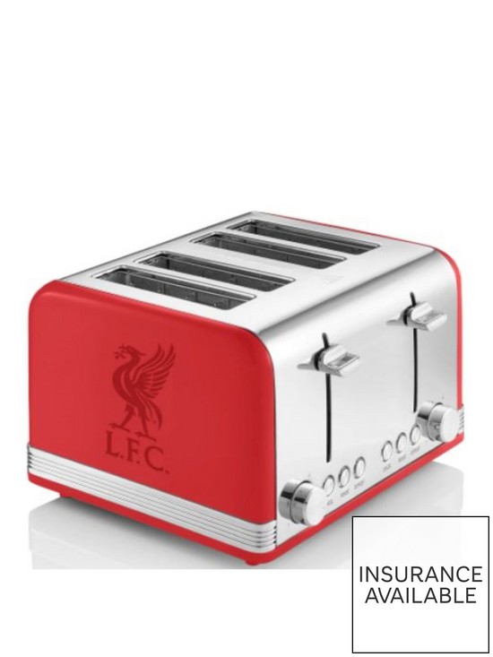 front image of swan-liverpool-fc-4-slice-retro-red-toaster