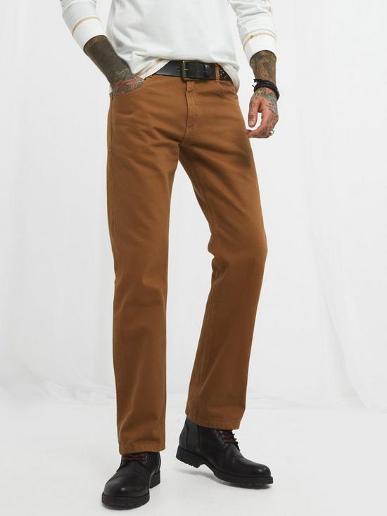 front image of joe-browns-on-track-jeans-tobacco