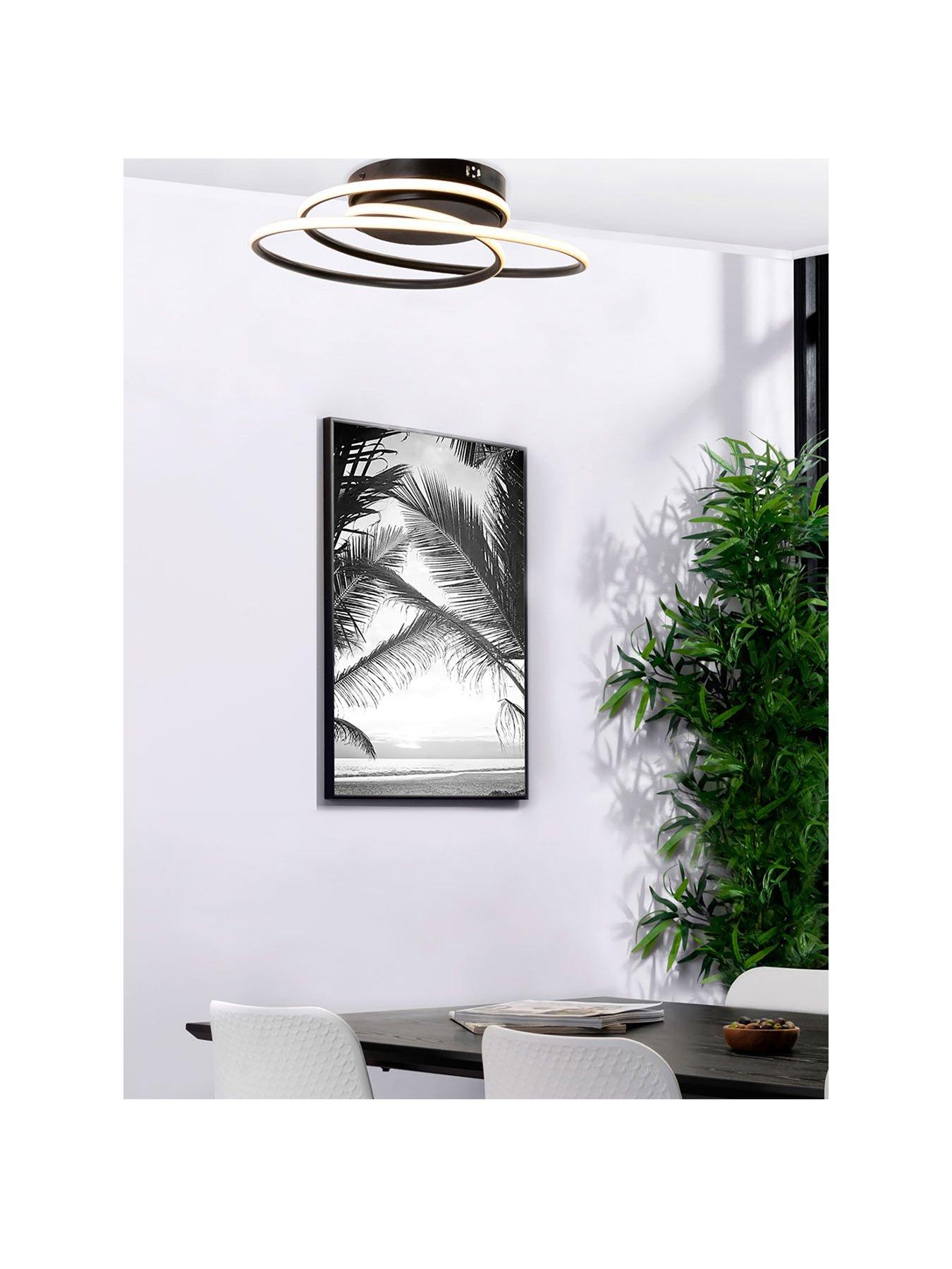 BHS Pei Rings LED Flush Light Fitting - Satin Black