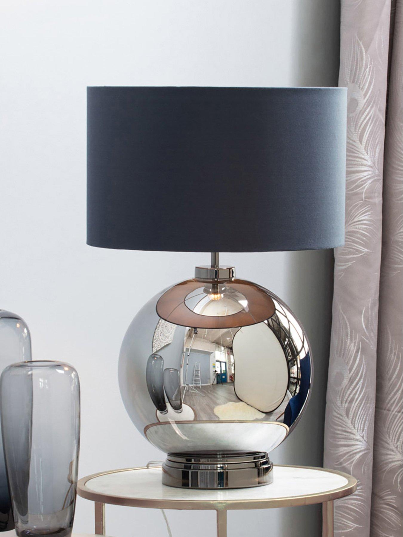 undefined Metro Large Glass Table Lamp - Black Nickel