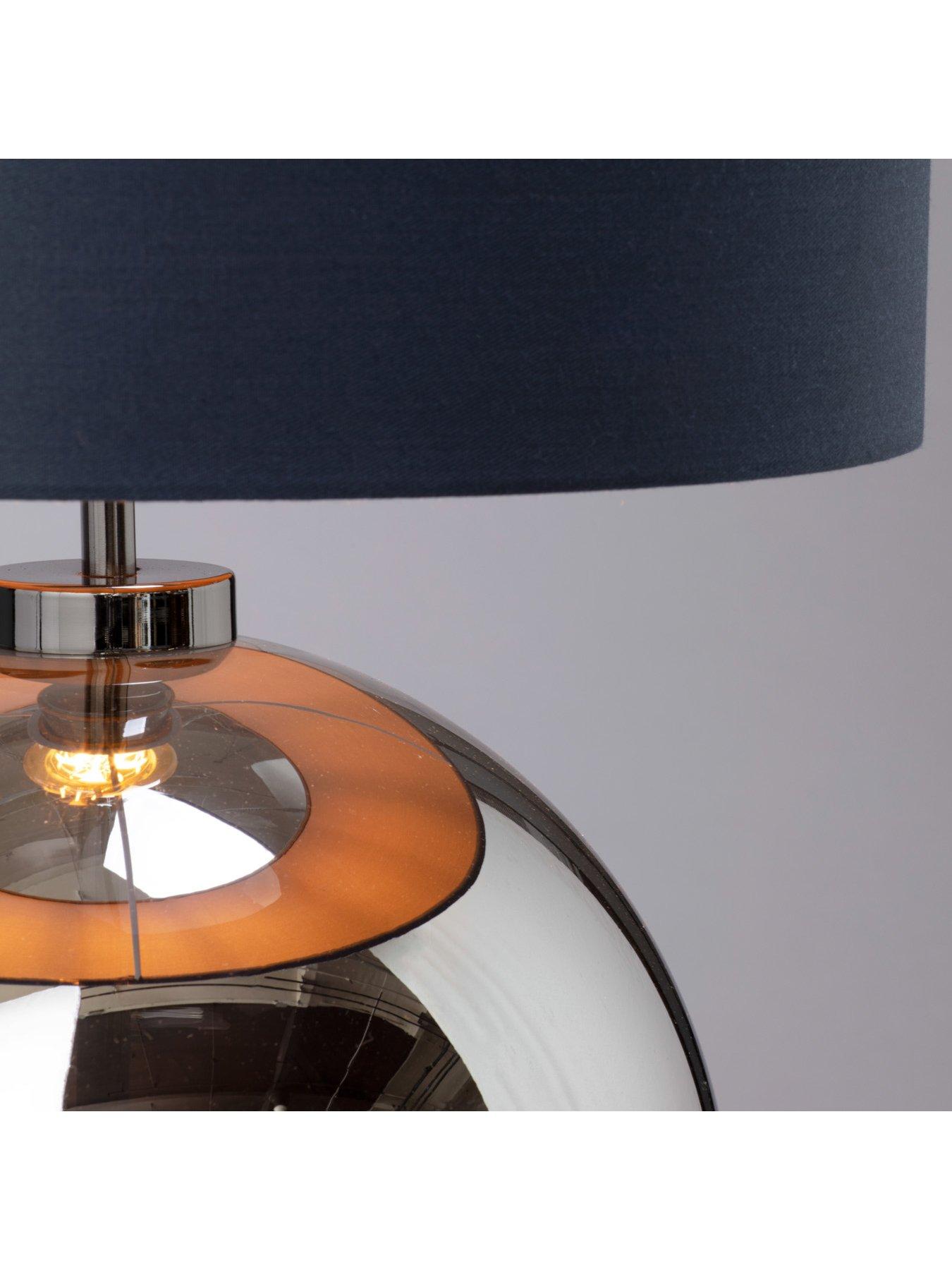  image of bhs-metro-large-glass-table-lamp-blacknbspnickel