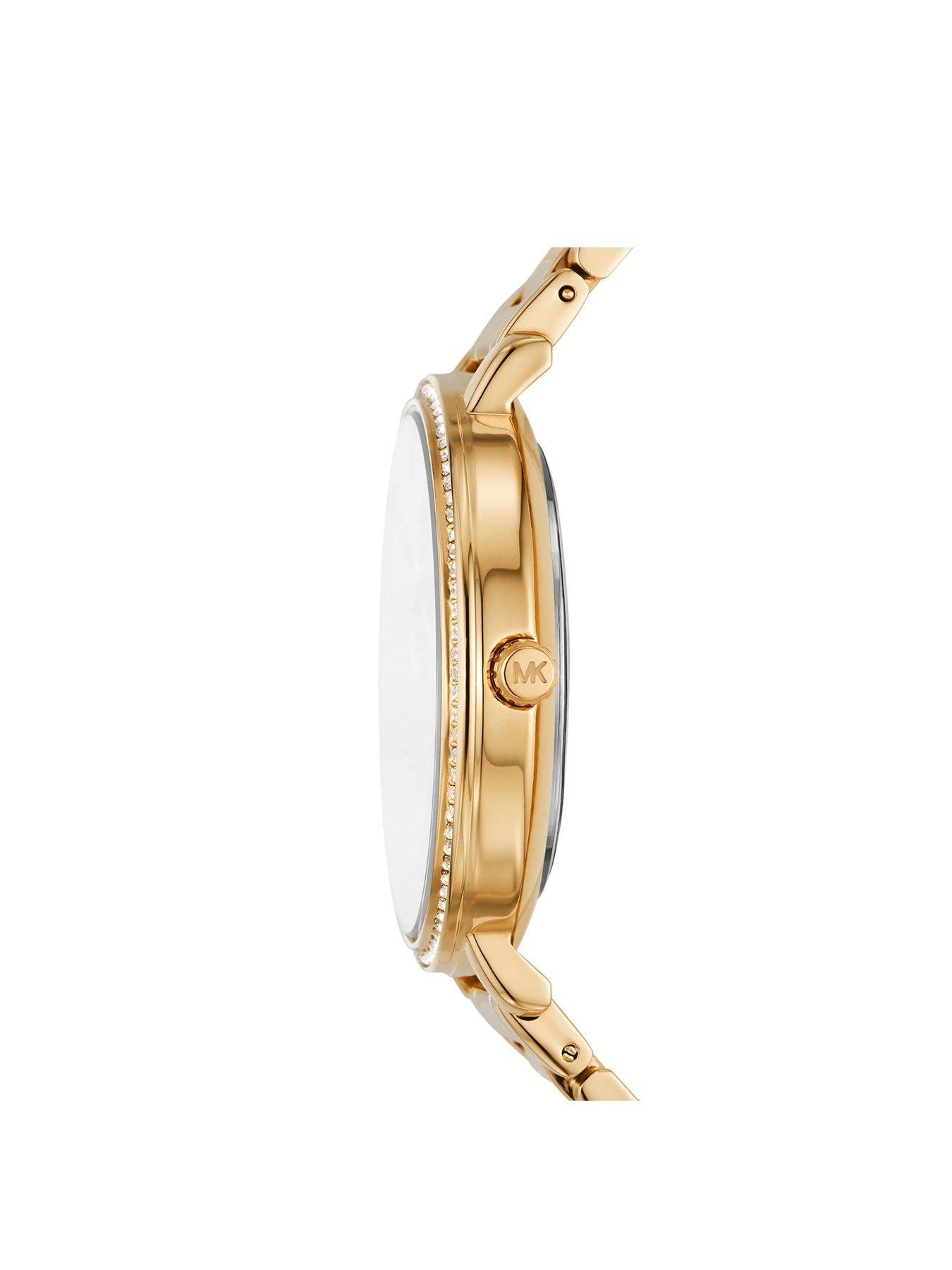  image of michael-kors-pyper-three-hand-gold-tone-alloy-watch