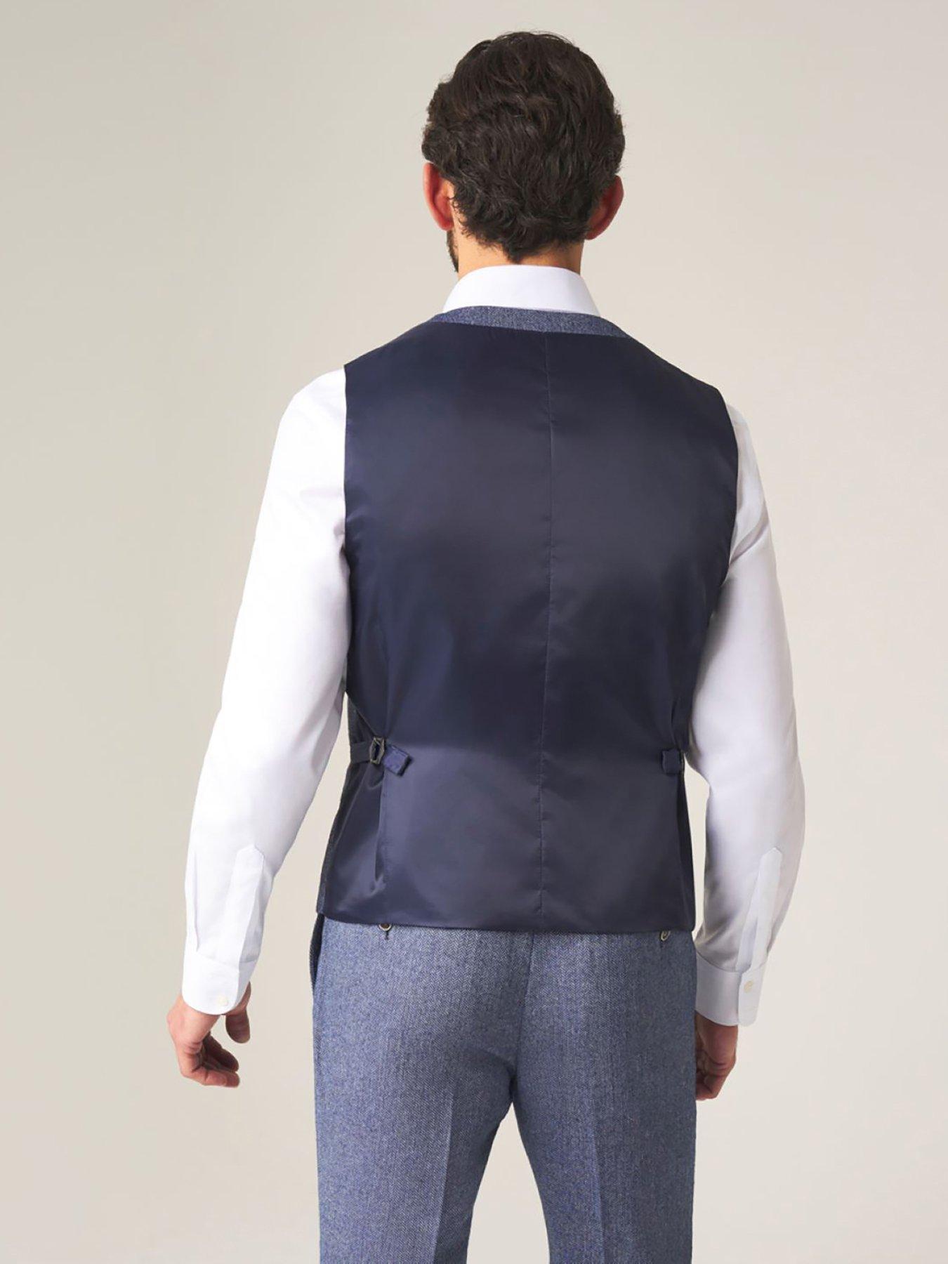 Image 2 of 3 of Skopes Jude Suit Waistcoat Tweed Herringbone - Blue