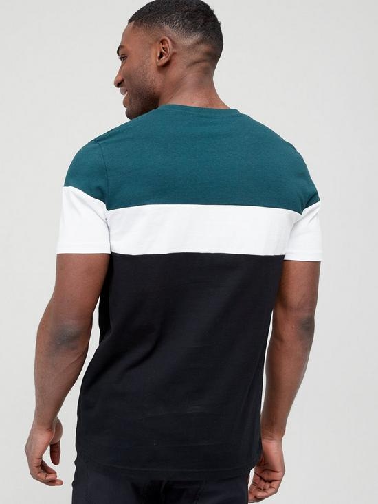stillFront image of very-man-cut-and-sew-t-shirt-teal