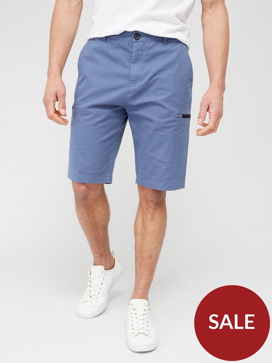 front image of very-man-garment-dyed-zip-pocket-short-midnbspblue