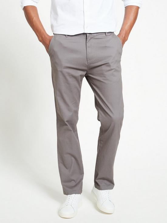 front image of everyday-straight-chino-trousers-charcoal