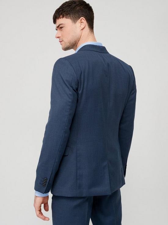 stillFront image of very-man-slim-suit-jacket-blue-melange