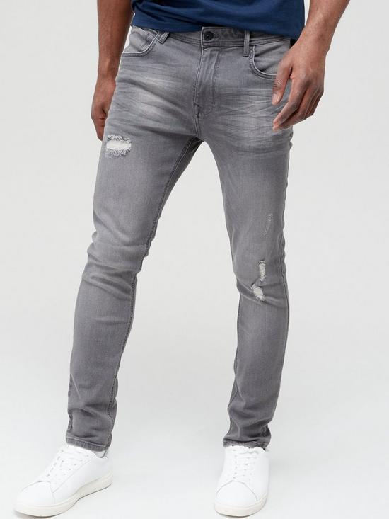 front image of very-man-premium-skinny-rip-and-repairnbsp-jeans--nbspgrey