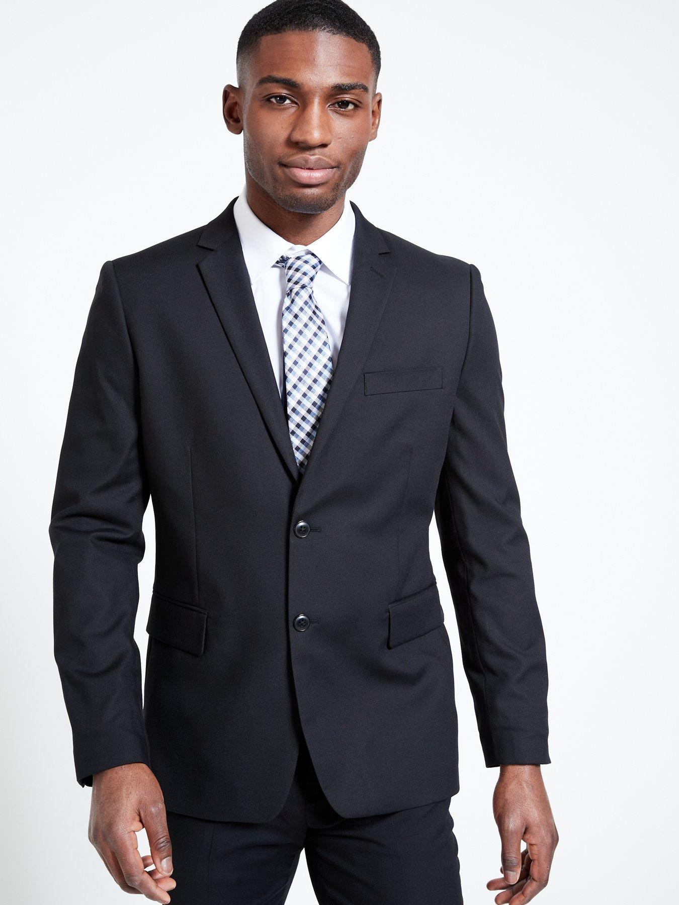 Black slim suit jacket store