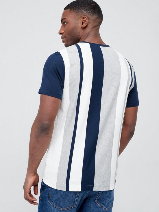 stillFront image of very-man-vertical-stripe-t-shirt--nbspwhitenavy