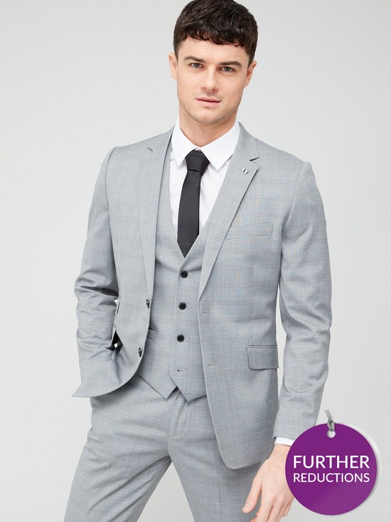 front image of very-man-check-slim-fit-suit-jacket-greynbsp