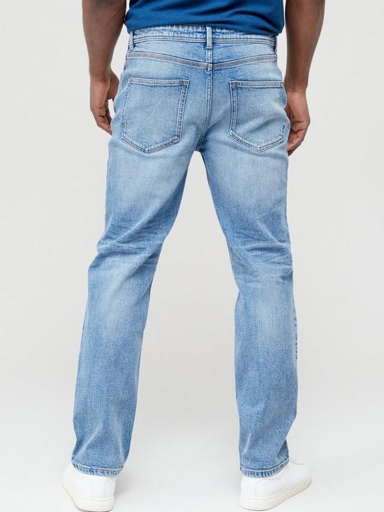 stillFront image of very-man-premium-straight-leg-stretch-jeans--nbsplight-bluenbsp