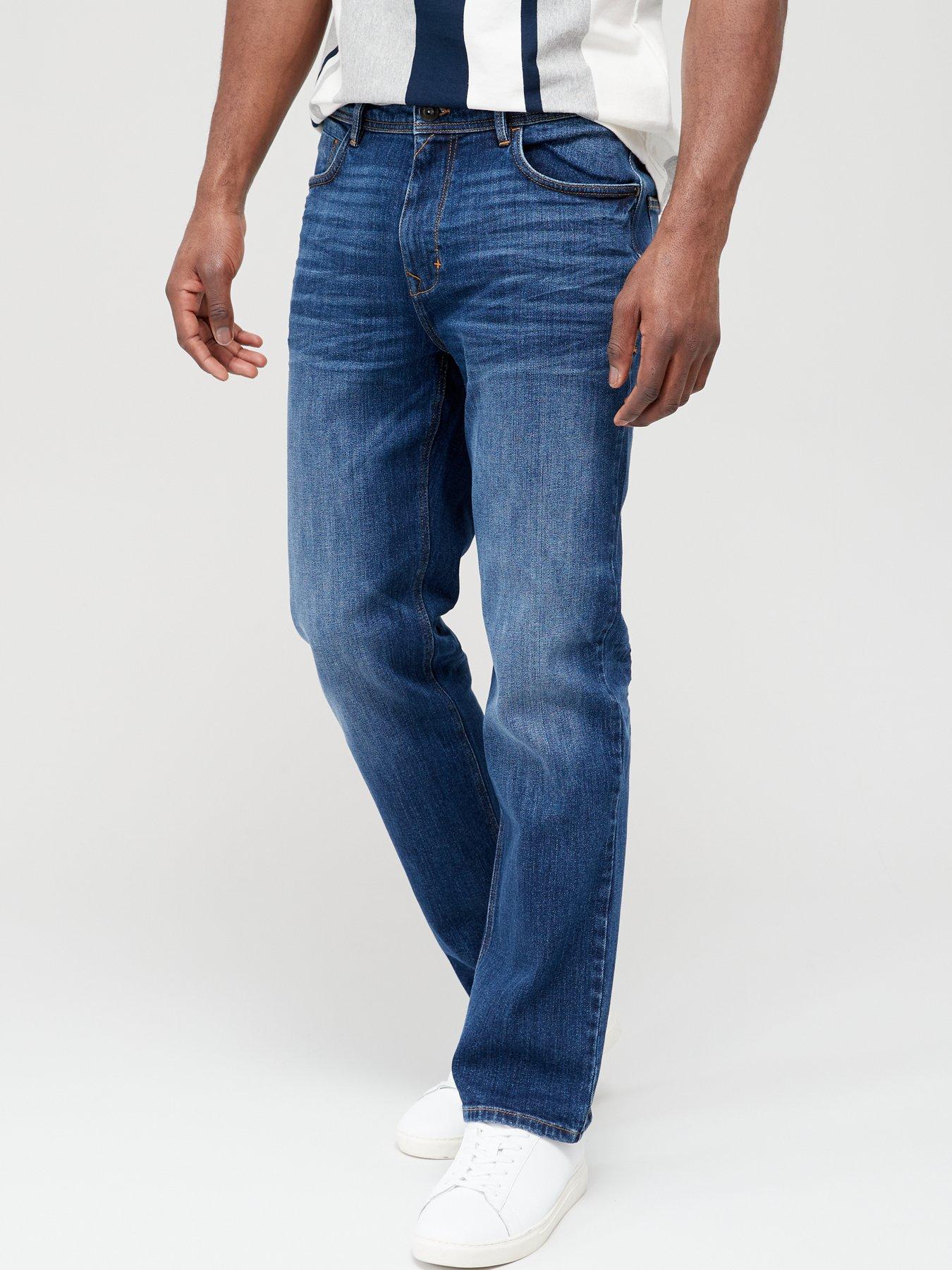  image of very-man-premium-straight-stretch-jeans-midnbspblue