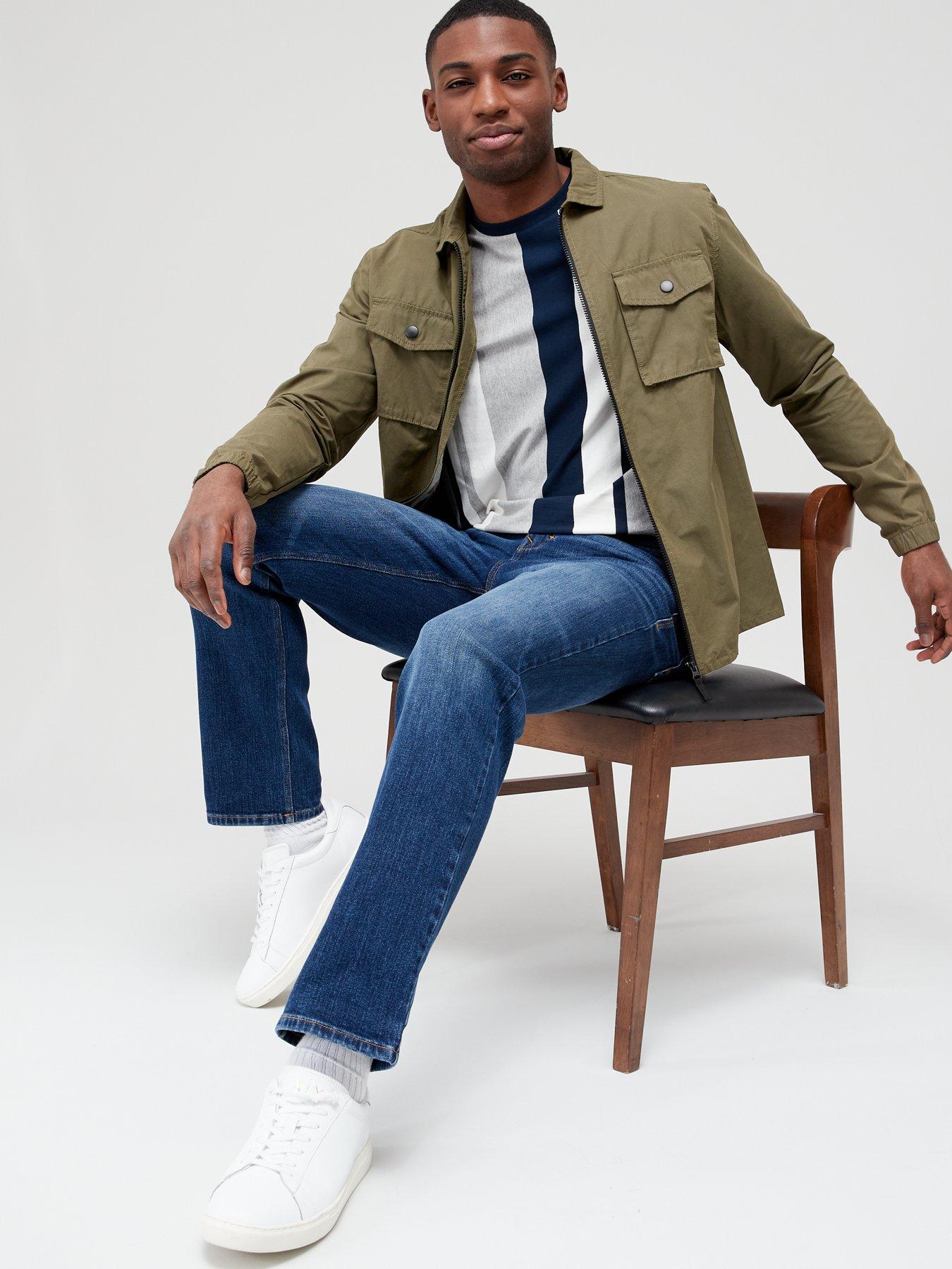  image of very-man-premium-straightnbspstretch-jeans-mid-blue
