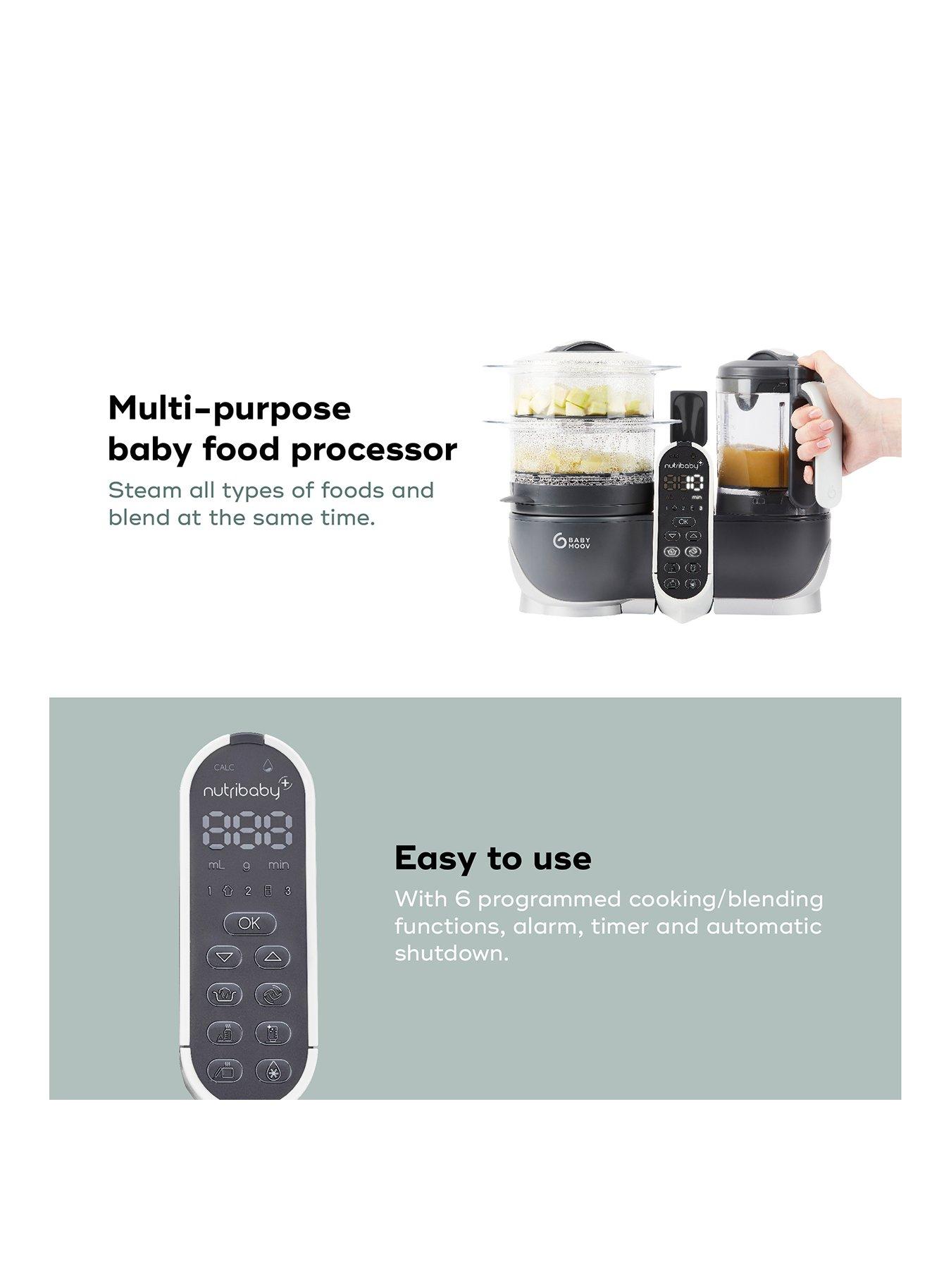  image of babymoov-nutribaby-6-in-1-baby-food-processorblendersteamersteriliser--industrial-grey