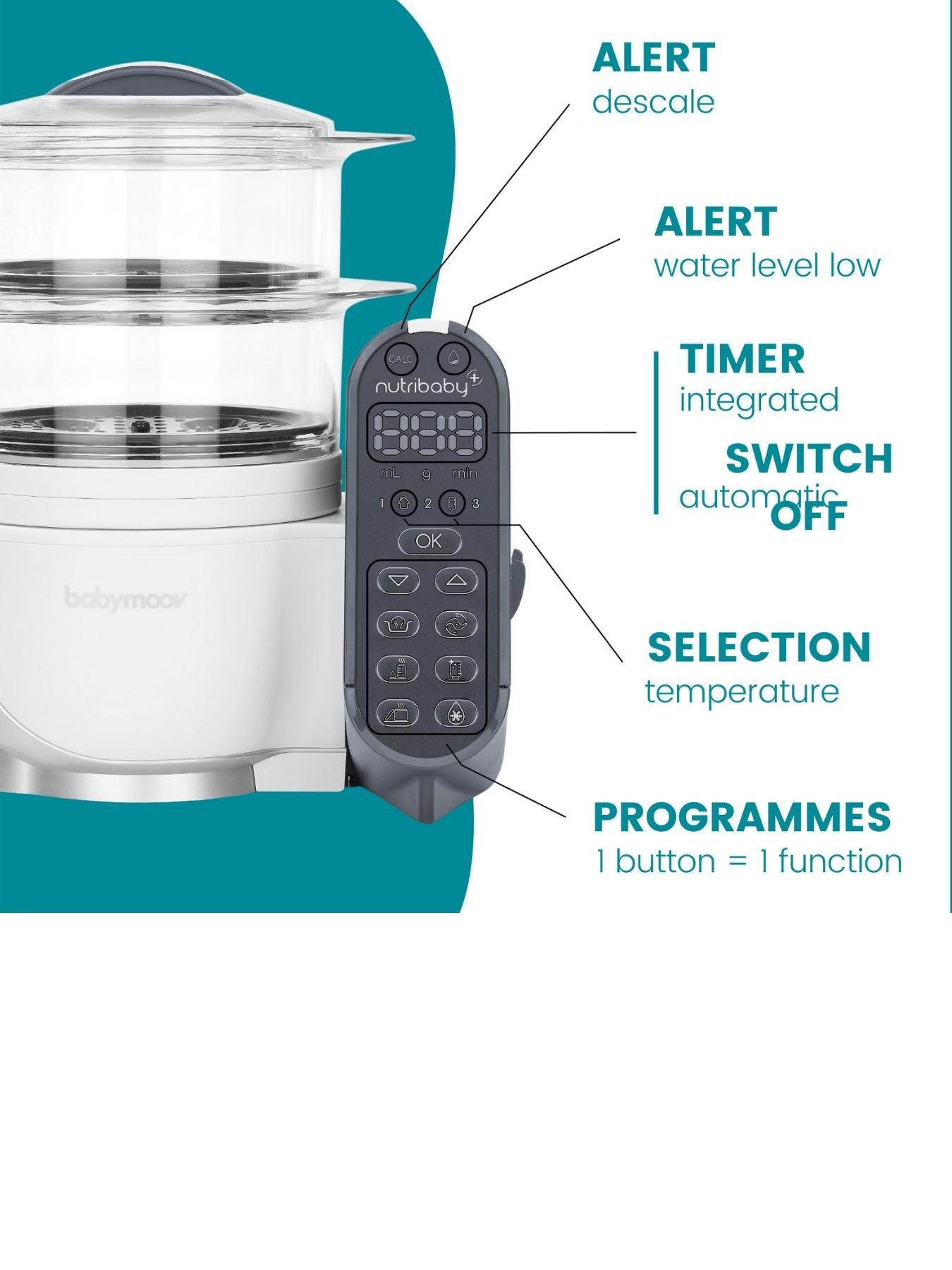 image of babymoov-nutribaby-6-in-1-baby-food-processorblendersteamersteriliser--industrial-grey