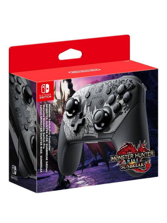 front image of nintendo-switch-switch-pro-controller-monster-hunter-rise-sunbreak-edition