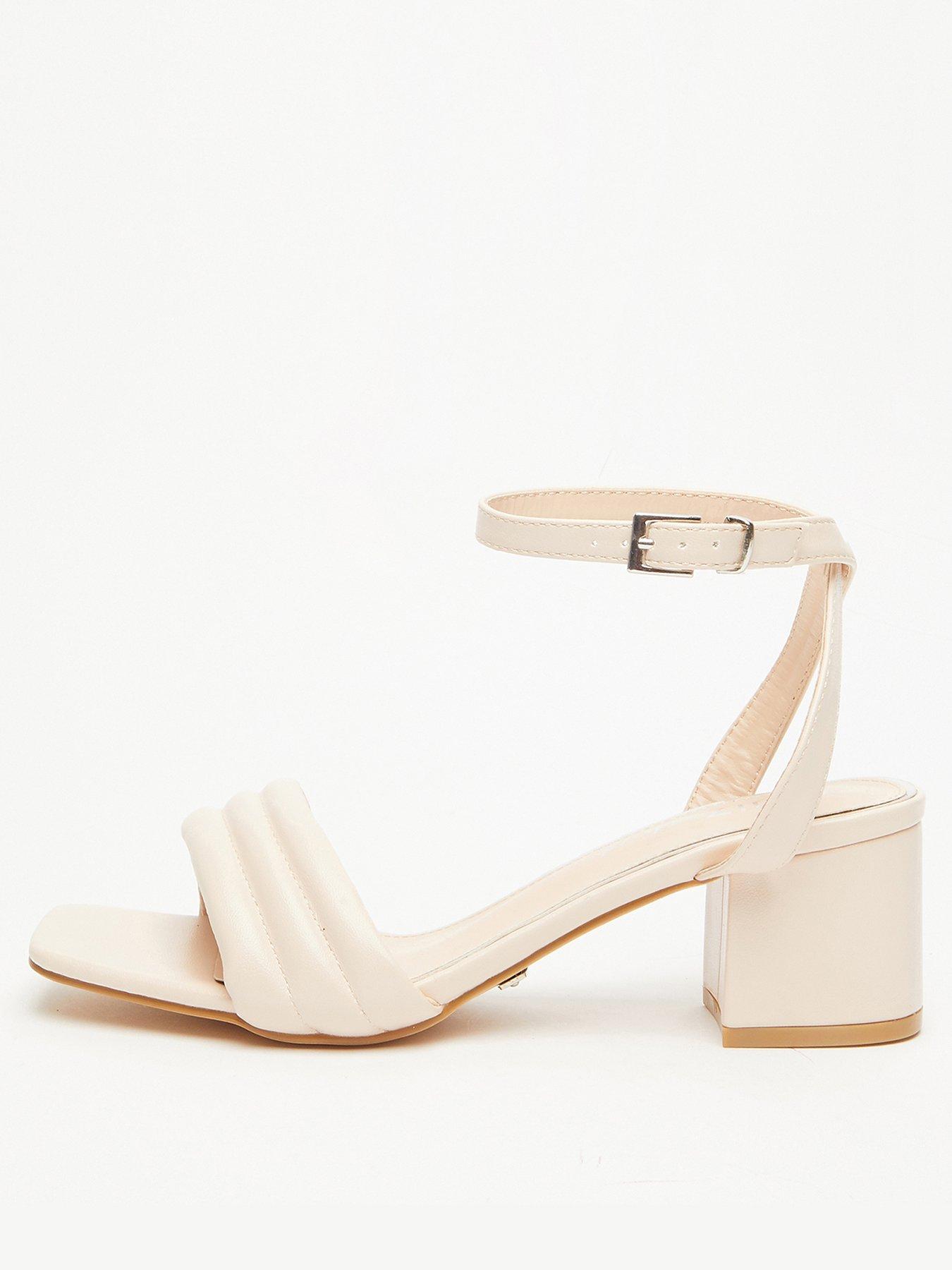 Cream wide fit heeled clearance sandals