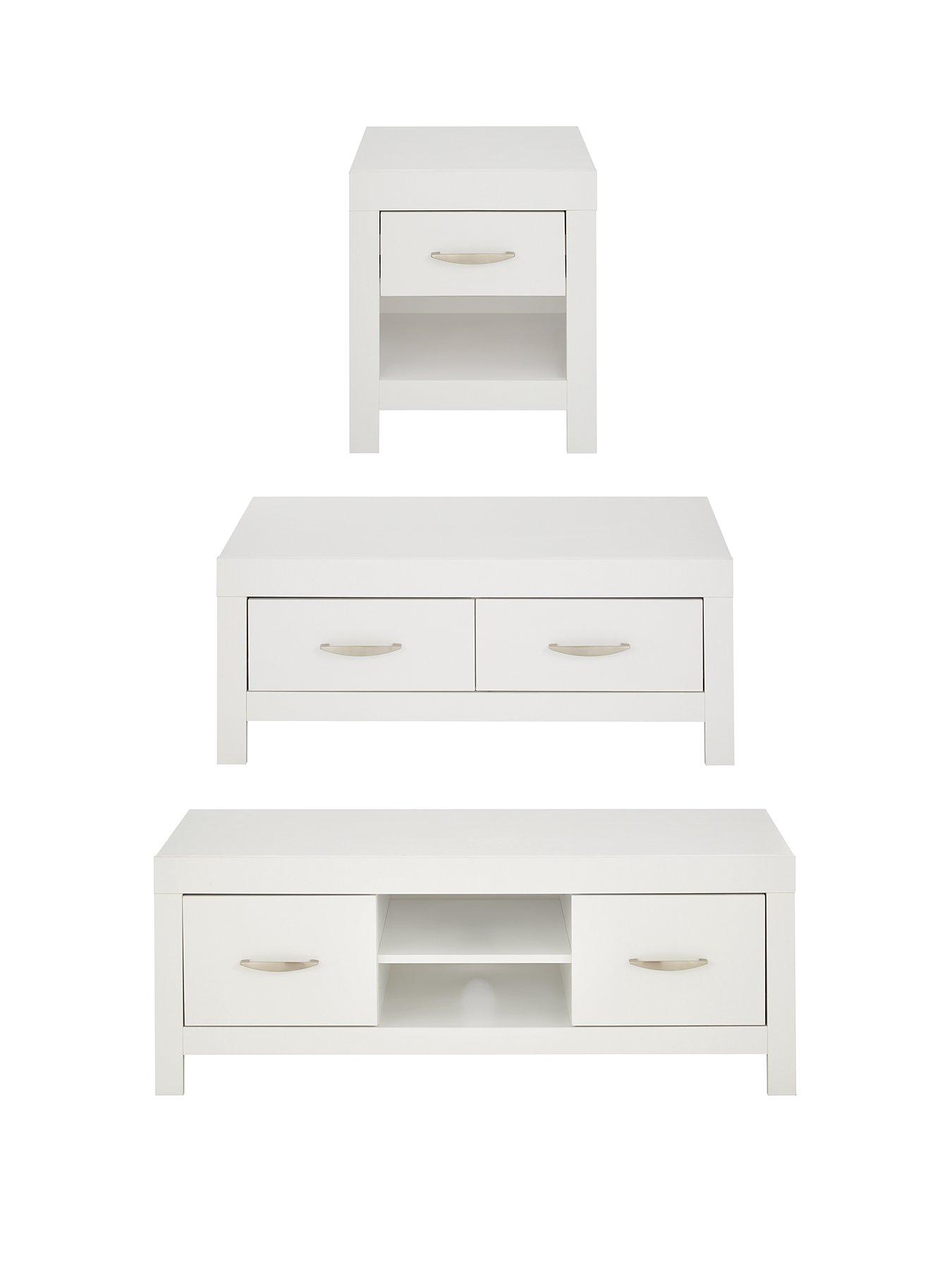 Very Home Clanford 3 Piece Package TV Unit, Coffee Table and Lamp