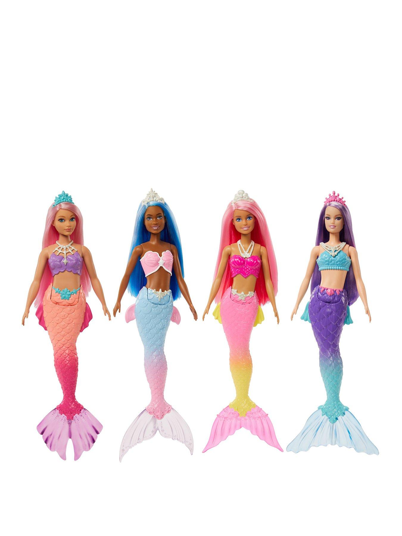 Barbie Dreamtopia Mermaid Doll (Curvy, Pink Hair) With Pink Ombre Mermaid  Tail and Hair Accessory