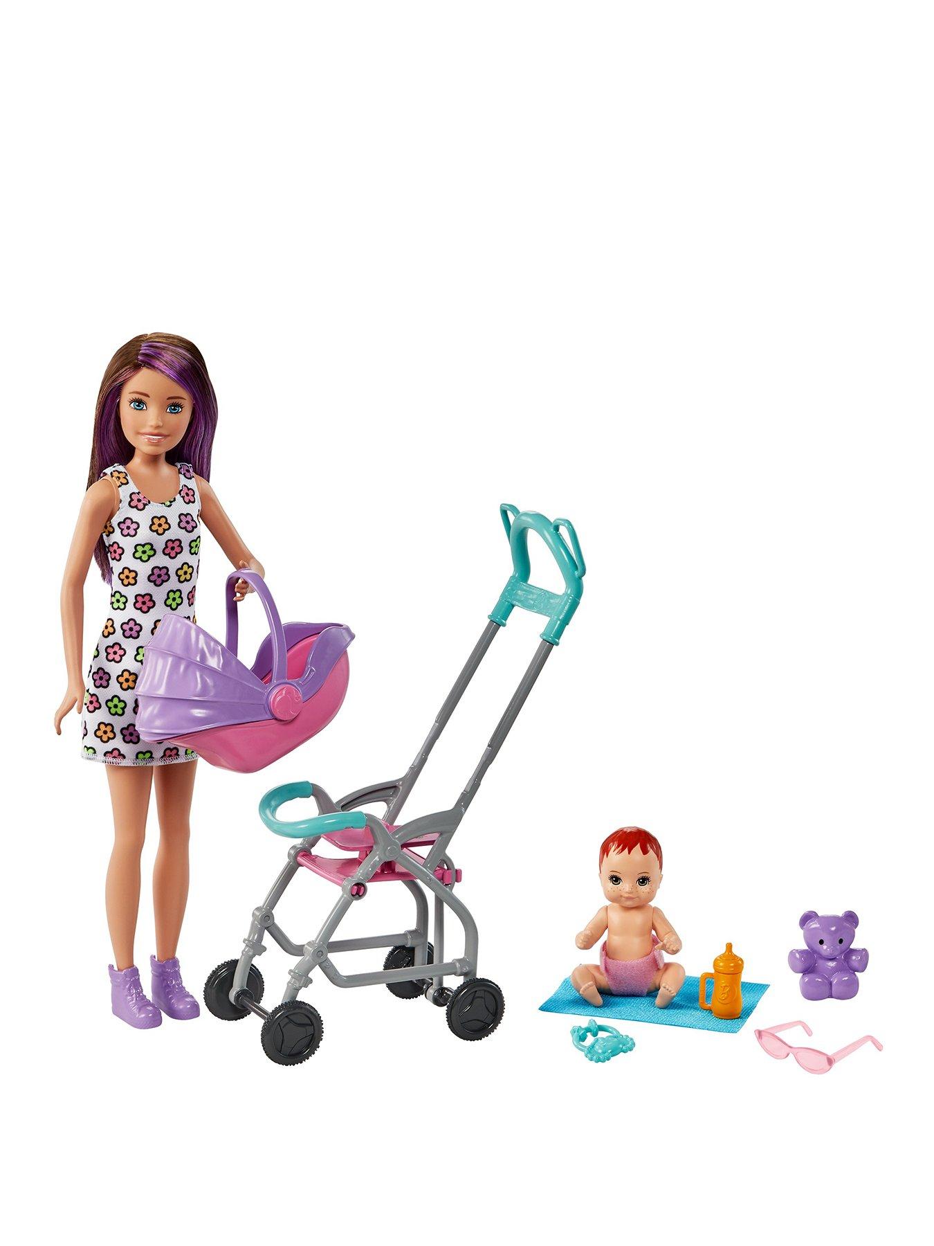 Barbie Skipper Babysitters Pushchair and 2 Dolls Playset littlewoods