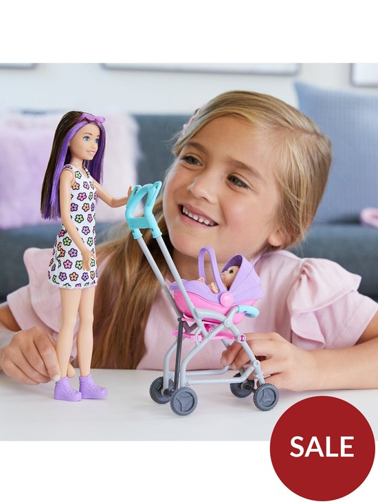 back image of barbie-skipper-babysitters-pushchair-and-2-dolls-playset