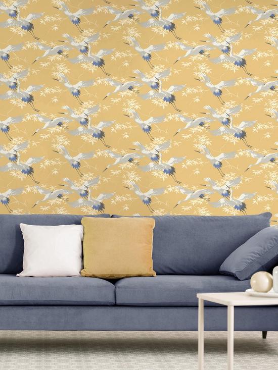 front image of crown-cranes-wallpaper