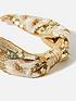  image of accessorize-gold-and-khaki-floral-embellished-alice