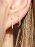  image of seol-gold-18ct-gold-plated-sterling-silver-cubic-zirconia-huggie-hoop-earrings