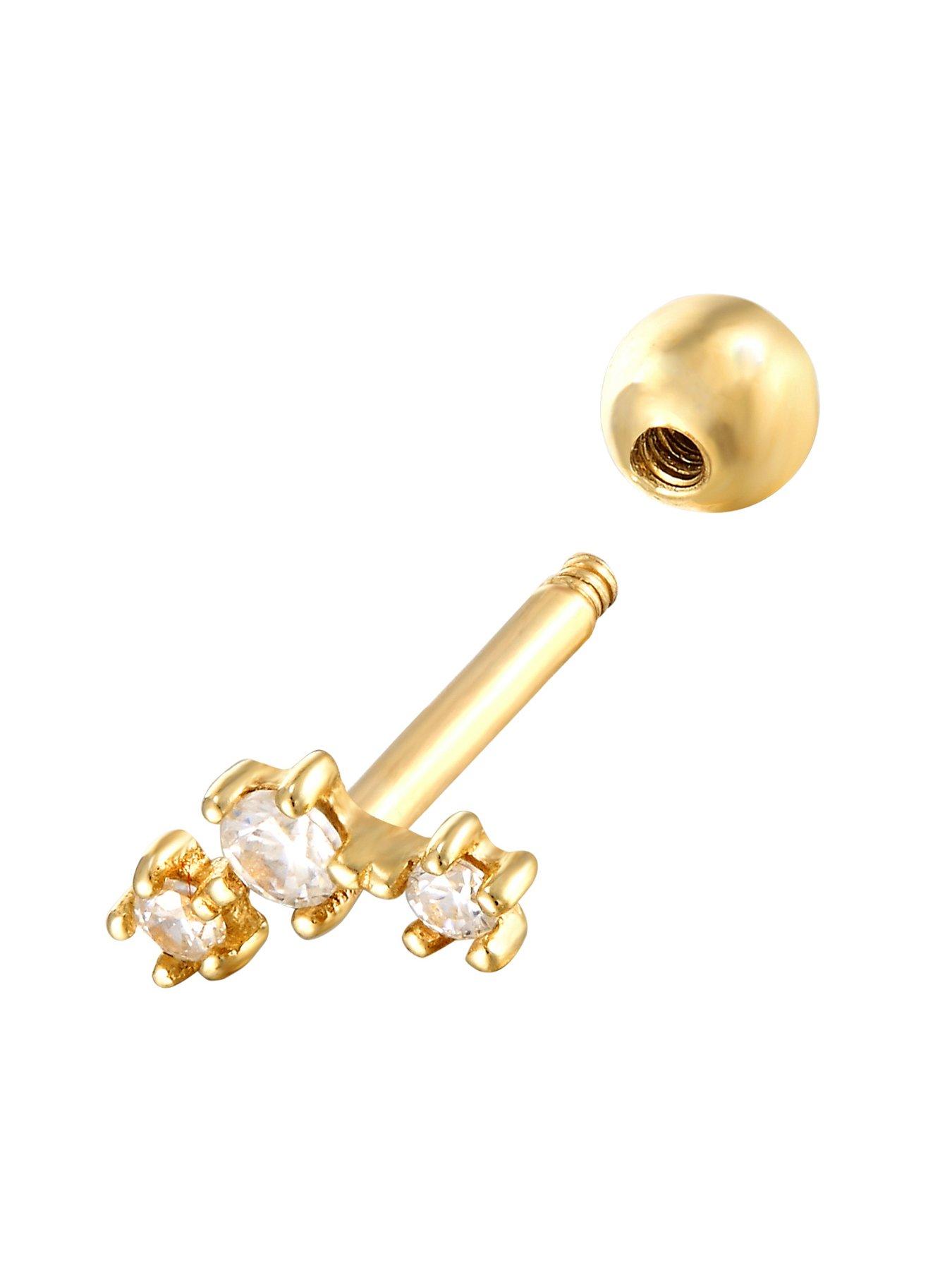  image of seol-gold-18ct-gold-plated-sterling-silver-cubic-zirconia-constellation-screw-stud