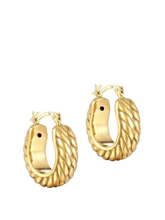 front image of seol-gold-18ct-gold-plated-sterling-silver-rope-creole-hoop-earrings