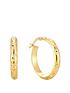 image of seol-gold-18ct-gold-plated-sterling-silver-diamond-cut-star-patterned-creole-hoop-earrings