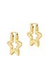 image of seol-gold-18ct-gold-plated-sterling-silver-bamboo-star-creole-hoop-earrings