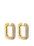  image of seol-gold-18ct-gold-plated-sterling-silver-cubic-zirconia-large-rectangle-huggie-hoop-earrings