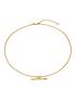  image of seol-gold-18ct-gold-plated-sterling-silver-adjustable-t-bar-necklace