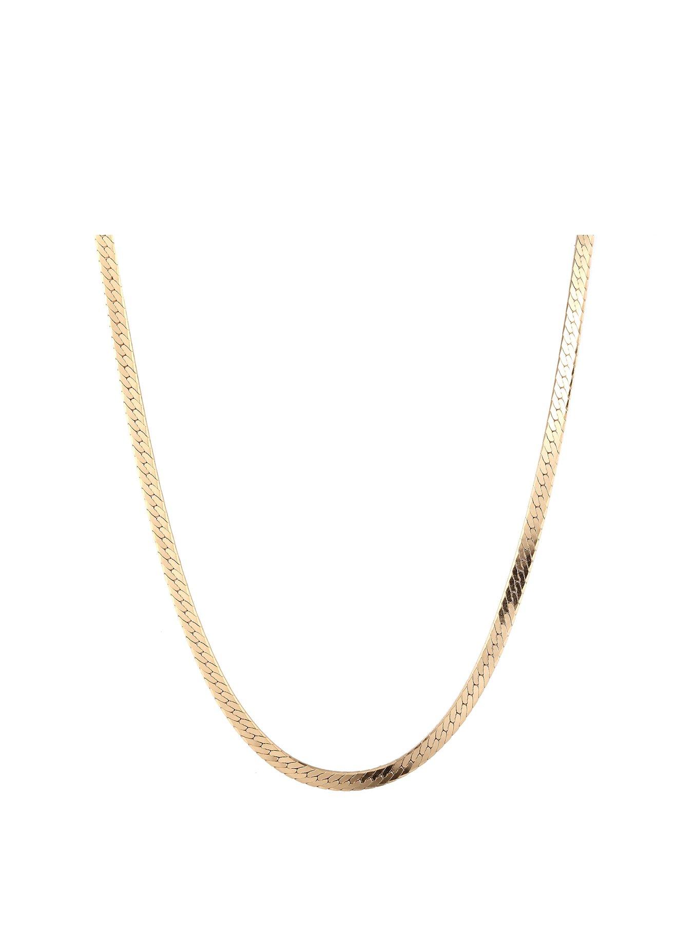 Seol + Gold 18ct Gold Plated Sterling Silver Adjustable Herringbone Chain