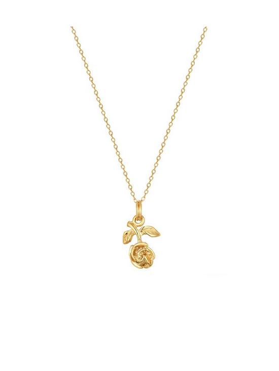 front image of seol-gold-18ct-gold-plated-sterling-silver-rose-pendant-adjustable-necklace