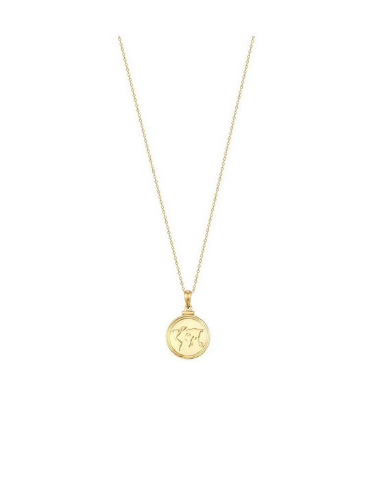 front image of seol-gold-18ct-gold-plated-sterling-silver-world-map-adjustable-necklace