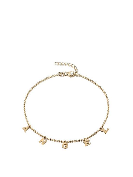 front image of seol-gold-18ct-gold-plated-sterling-silver-angel-charm-anklet