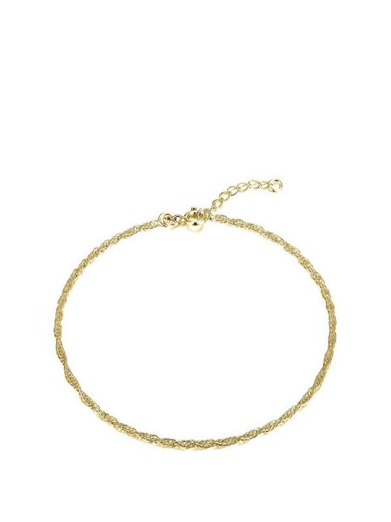 front image of seol-gold-18ct-gold-plated-sterling-silver-twisted-curb-chain-anklet