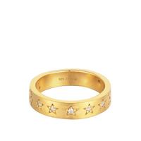 18ct Gold Plated Sterling Silver Star Studded Constellation Cubic Zirconia Ring