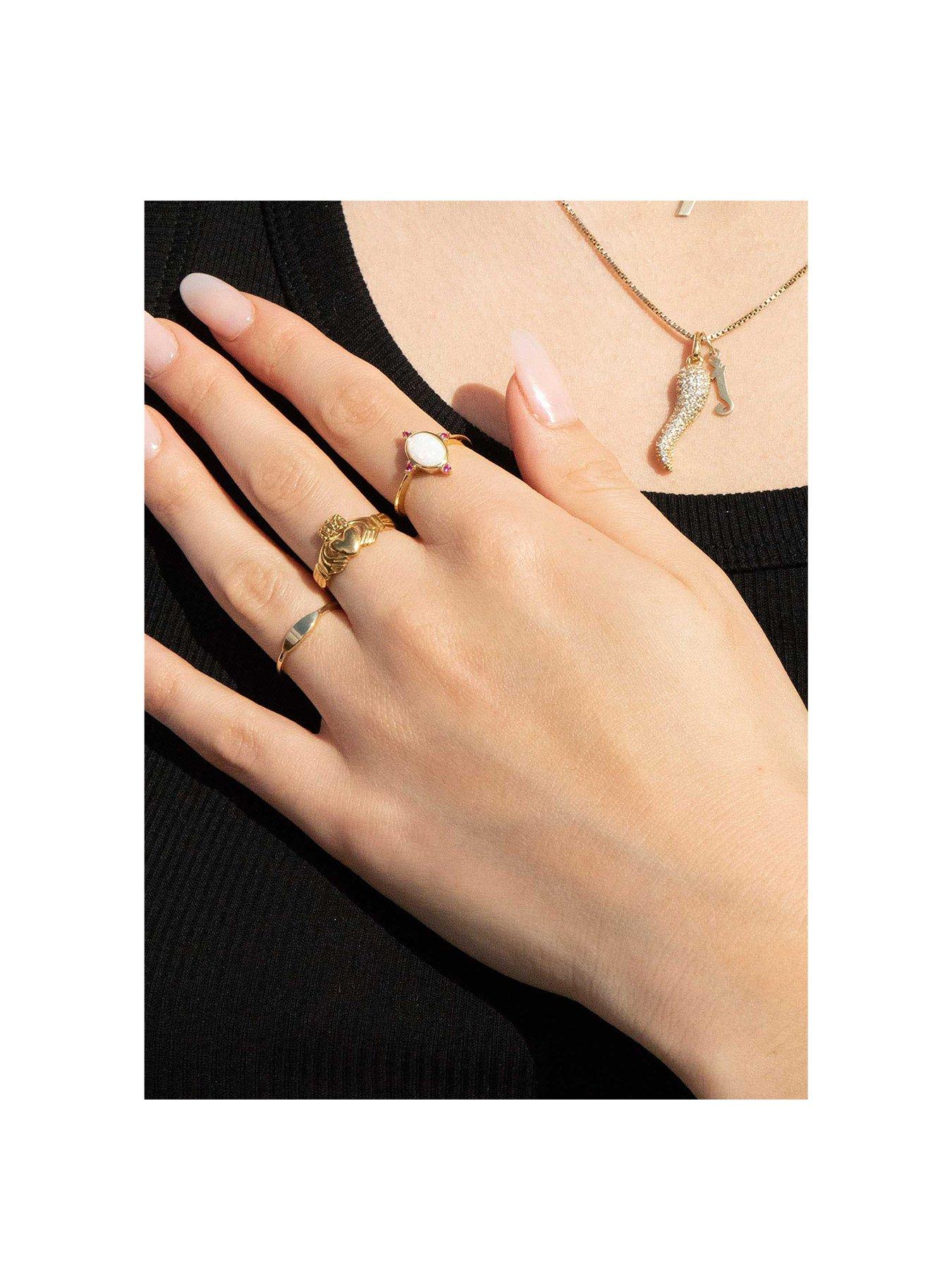 Image 2 of 6 of Seol + Gold 18ct Gold Plated Sterling Silver Claddagh Ring